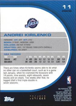 2005-06 Finest - X-Fractors #11 Andrei Kirilenko Back