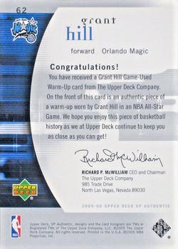 2005-06 SP Authentic - Limited Warm Ups #62 Grant Hill Back