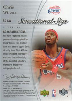 2005-06 SP Authentic - Sensational Sigs #SS-CW Chris Wilcox Back