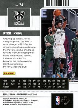 2021-22 Panini Contenders #74 Kyrie Irving Back