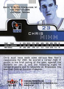 2001-02 Fleer Force #23 Chris Mihm Back