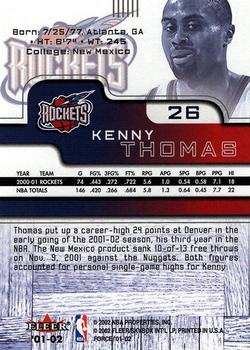 2001-02 Fleer Force #26 Kenny Thomas Back