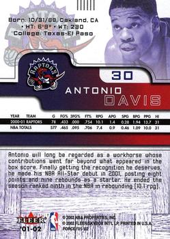 2001-02 Fleer Force #30 Antonio Davis Back