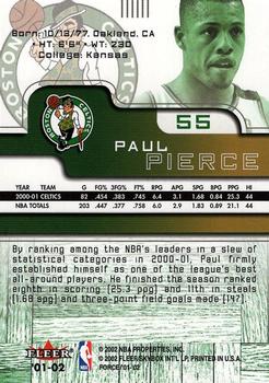 2001-02 Fleer Force #55 Paul Pierce Back