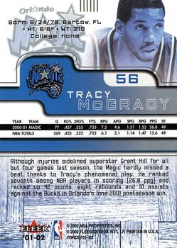 2001-02 Fleer Force #56 Tracy McGrady Back