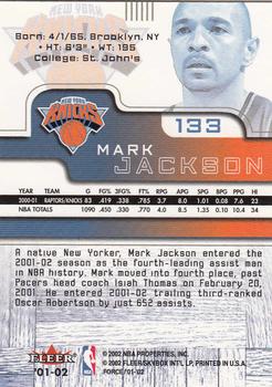 2001-02 Fleer Force #133 Mark Jackson Back