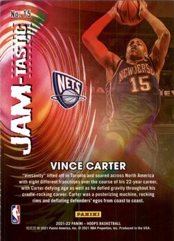 2021-22 Hoops - JAM-tastic #15 Vince Carter Back