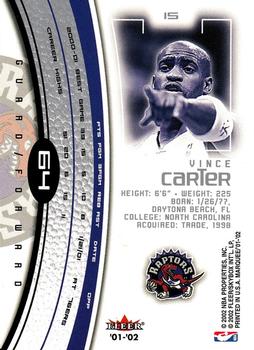 2001-02 Fleer Marquee #64 Vince Carter Back