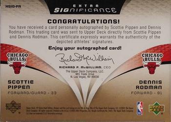 2005-06 SP Game Used - SIGnificance Dual Gold #XSIG-PR Scottie Pippen / Dennis Rodman Back