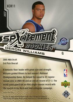 2005-06 SPx - SPxcitement Rookies #XCR11 Deron Williams Back