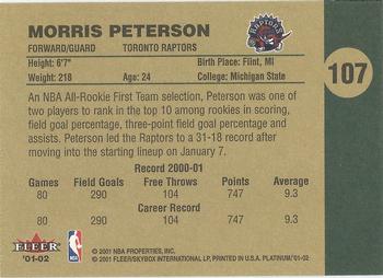 2001-02 Fleer Platinum #107 Morris Peterson Back