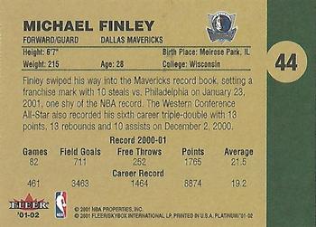 2001-02 Fleer Platinum #44 Michael Finley Back