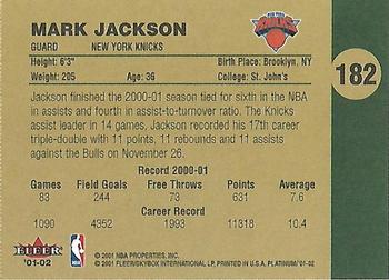 2001-02 Fleer Platinum #182 Mark Jackson Back