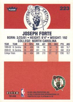 2001-02 Fleer Platinum #223 Joseph Forte Back