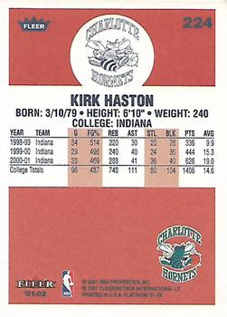 2001-02 Fleer Platinum #224 Kirk Haston Back