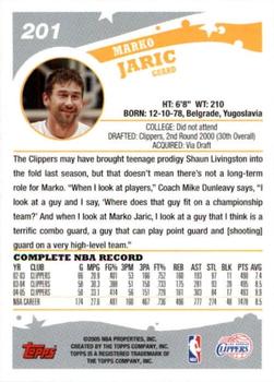 2005-06 Topps 1st Edition #201 Marko Jaric Back