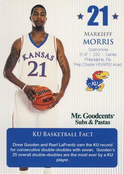2009-10 Mr. Goodcents Subs and Pastas Kansas Jayhawks #NNO Markieff Morris Back