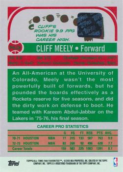 2005-06 Topps 1952 Style - All-Time Fan Favorites Autographs #FFA-CM Cliff Meely Back