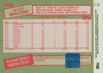 2005-06 Topps 1952 Style - All-Time Fan Favorites Autographs #FFA-MMA Moses Malone Back