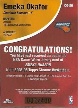 2005-06 Topps Chrome - Chosen One #CO-EO Emeka Okafor Back