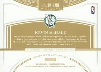 2020-21 Panini Flawless - 2019-20 Flawless Basketball - Distinguished Autos Platinum #DA-KMH Kevin McHale Back