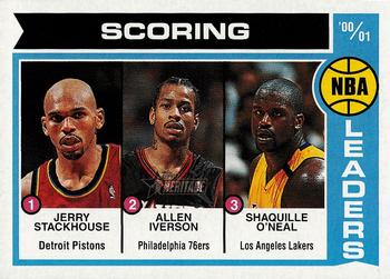 2001-02 Topps Heritage #144 2000-01 NBA Scoring Leaders Front