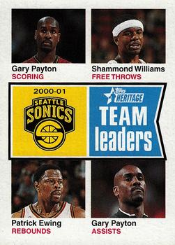 2001-02 Topps Heritage #228 Gary Payton / Shammond Williams / Patrick Ewing Front