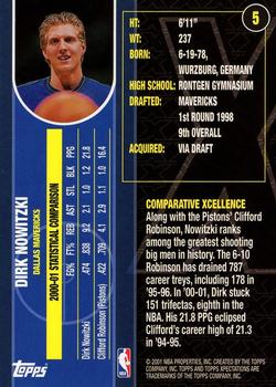 2001-02 Topps Xpectations #5 Dirk Nowitzki Back