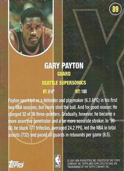 2001-02 Topps Xpectations #89 Gary Payton Back