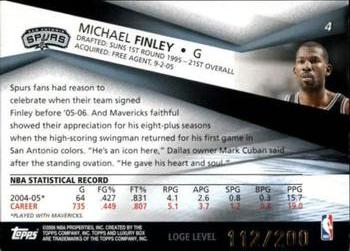 2005-06 Topps Luxury Box - Loge Level #4 Michael Finley Back