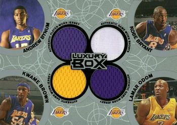 2005-06 Topps Luxury Box - Box Out Quad Relics Courtside #BOR-12 Andrew Bynum / Kobe Bryant / Kwame Brown / Lamar Odom Front