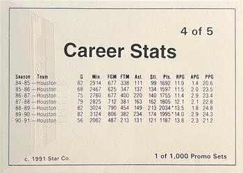 1991-92 Star Career Stats Promos #4 Akeem Olajuwon Back