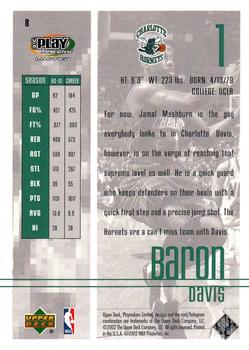 2001-02 UD PlayMakers Limited #8 Baron Davis Back