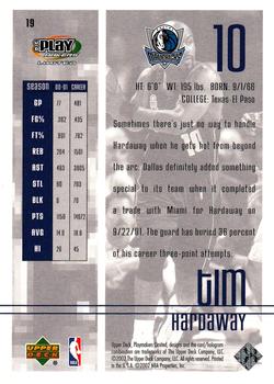 2001-02 UD PlayMakers Limited #19 Tim Hardaway Back