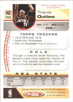 2005-06 Topps Total - Silver #142 Travis Outlaw Back