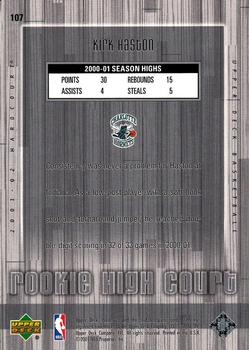 2001-02 Upper Deck Hardcourt #107c Kirk Haston Back