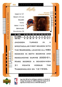 2001-02 Upper Deck MVP #52 Marc Jackson Back