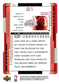 2001-02 Upper Deck MVP #71 Darius Miles Back