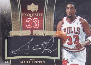 2005-06 Upper Deck Exquisite Collection - Scripted Swatches #SS-SP Scottie Pippen Front
