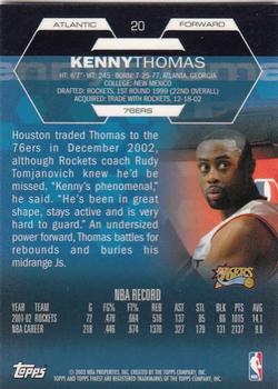 2002-03 Finest #20 Kenny Thomas Back