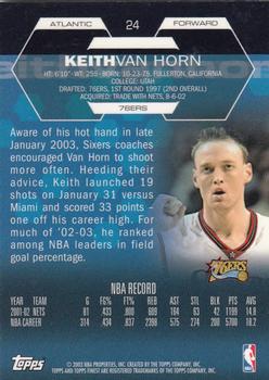 2002-03 Finest #24 Keith Van Horn Back