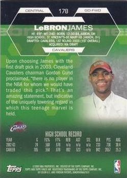 2002-03 Finest #178 LeBron James Back