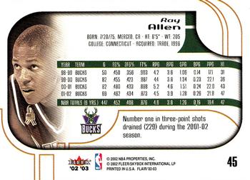 2002-03 Flair #45 Ray Allen Back