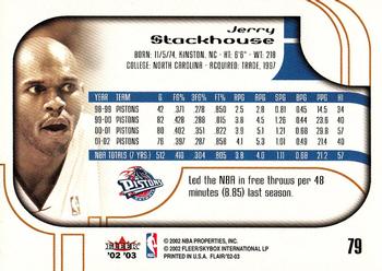 2002-03 Flair #79 Jerry Stackhouse Back