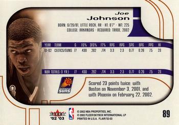 2002-03 Flair #89 Joe Johnson Back