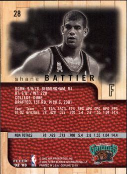 2002-03 Fleer Genuine #28 Shane Battier Back