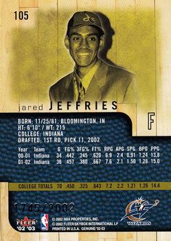 2002-03 Fleer Genuine #105 Jared Jeffries Back