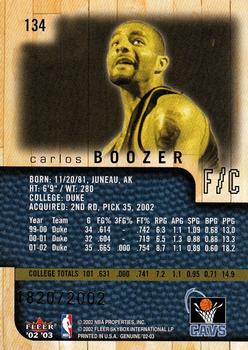 2002-03 Fleer Genuine #134 Carlos Boozer Back