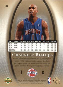 2005-06 Upper Deck Sweet Shot - Gold #31 Chauncey Billups Back