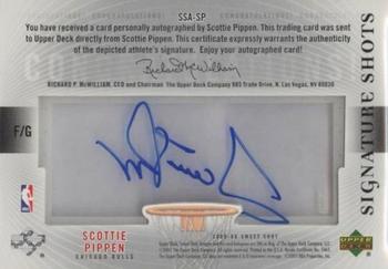 2005-06 Upper Deck Sweet Shot - Signature Shots Acetate #SSA-SP Scottie Pippen Back
